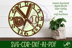 Baseball clock wall clock laser cut file Product Image 3