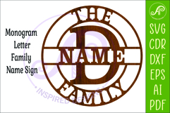 Monogram Family Letter D Name Sign SVG Product Image 3