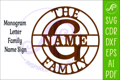 Monogram Family Letter G Name Sign SVG Product Image 3
