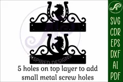 Horse shoe Key holder designs for wood and metal cutting Product Image 3