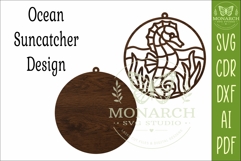Seahorse Suncatcher SVG | Ocean Window Hanger Laser Cut Fi Product Image 3