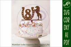Horse shoe number cake toppers, 17 designs SVG laser cut Product Image 3