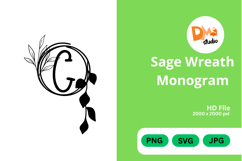 Sage Wreath Monogram Product Image 1