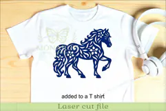 Floral Horse SVG Laser Cut File, Western Horse Wall Art Product Image 3