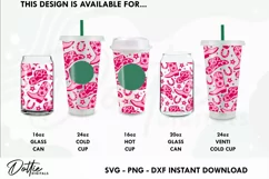 Cow Girl Libbey Glass Can Wrap SVG | 16oz Coffee Cup Product Image 3