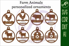 Farm animals Christmas Ornaments, personalized 1 Product Image 3