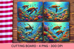 kitchen cutting board - sea underwater turtle Product Image 1