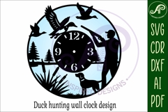 Duck hunting clock wall clock laser cut files Product Image 3