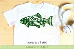 Trout Fishing Wall Art SVG Mountain Lake Scene Laser Cut Product Image 3