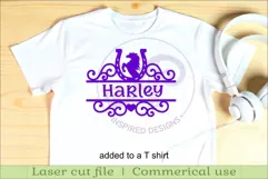Horse shoe flourish name sign svg laser cut file Product Image 3