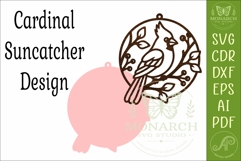 Cardinal Bird Suncatcher SVG | Stained Glass Style Laser Cut Product Image 3