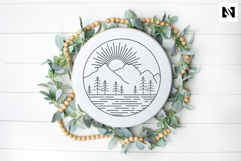 Sun Svg, Sun Clip Art, Sun and Mountain Svg, Sunset Svg Product Image 3