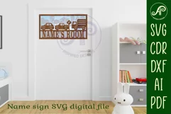 Cars and trucks layered design name sign svg laser cut Product Image 3