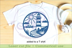 Lighthouse coast scene wall art sign, SVG file. vector file Product Image 3