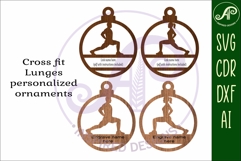 Cross fit Lunge Christmas Ornament SVG Product Image 3