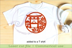 Japanese Torii gate wall art sign, SVG file Product Image 3