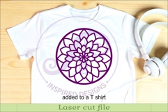 Dahlia Flower Wall Art SVG | Round Floral Laser Cut File Product Image 3
