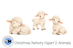 Christmas Nativity Clipart: Animals| Watercolor PNG Product Image 4
