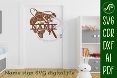 Bass fish name sign svg laser cut file Product Image 3