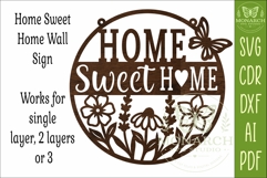 Home Sweet Home Layered SVG | Round Farmhouse Wall Sign Product Image 3