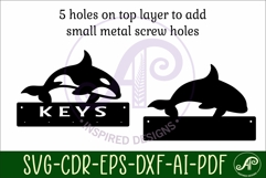 Orca Key holder Ocean designs for wood and metal Product Image 3