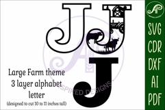 Farm Large J wall Letter 3 layer sign Product Image 3