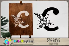 Floral letter C svg cut file / Botanical alphabet SVG Product Image 2