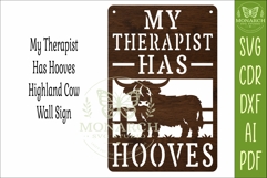 My Therapist Has Hooves Highland Cow Wall Sign SVG | Funny Product Image 3