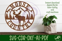 Moose country wall art sign, SVG file. vector Product Image 3