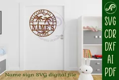 Welcome to the family home beach name wall art sign, SVG Product Image 3