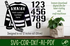 Ice hockey shirt name sign svg laser cut file Product Image 3