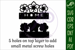 Flowers Key holder designs for wood and metal Product Image 3