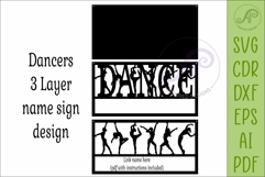 Personalized Dance Room Sign SVG | Layered Dance Name Sign Product Image 3