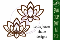 Lotus flower wall art signs, SVG files. 1 Product Image 3