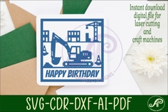 Construction Digger name wall art sign or card Product Image 3