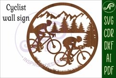Cyclist wall art sign, SVG file. vector file Product Image 3