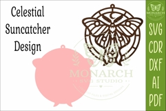 Luna Moth Suncatcher SVG | celestial Window Hanger Laser Product Image 3