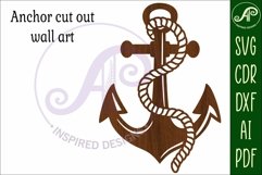 Anchor cut out wall sign svg laser cut file Product Image 3