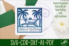 Beach lounger name wall art sign or card Product Image 3