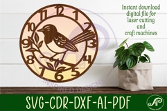 Willie wagtail Australian bird themed clock laser cut Product Image 3