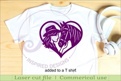 Cowgirl and horse heart wall sign, laser cut Product Image 3