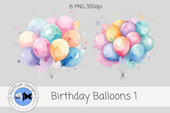 Watercolor Birthday Balloons 1 Product Image 4