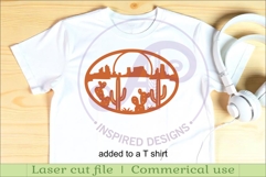 Southwest Desert Wall Art SVG, Monument Valley Cactus Oval Product Image 3