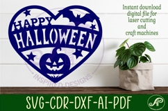 Happy Halloween heart laser cut wall sign Product Image 3