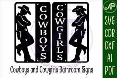 Western Bathroom Sign SVG Cowboys Cowgirls Product Image 3