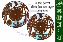 Parrot bird clock wall clock laser cut files Product Image 3