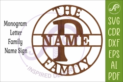 Monogram Family Letter P Name Sign SVG Product Image 3