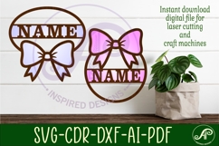 Coquette bow name wall sign Product Image 3