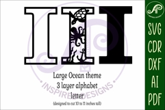 Ocean Large I wall Letter 3 layer sign Product Image 3