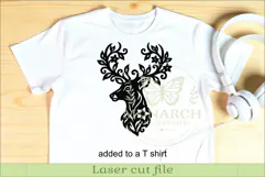 Deer Profile SVG, Ornate Stag Head Laser Cut File Product Image 3